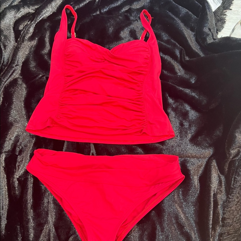 La Blanca Red Tankini Bikini Size 10